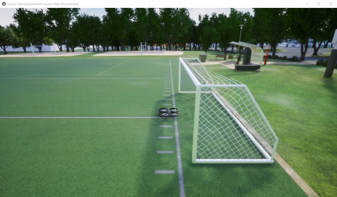 Drone spawned by the goal in SoccerField