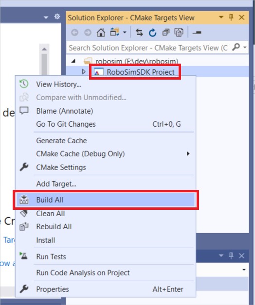 VS 2019 CMake Build All