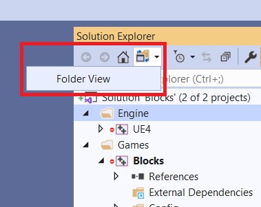 VS 2019 Folder View