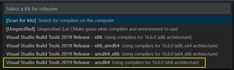VS Code CMake Kits