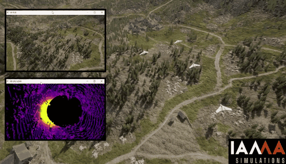 Fixed-wing swarm flying over a mountain environment